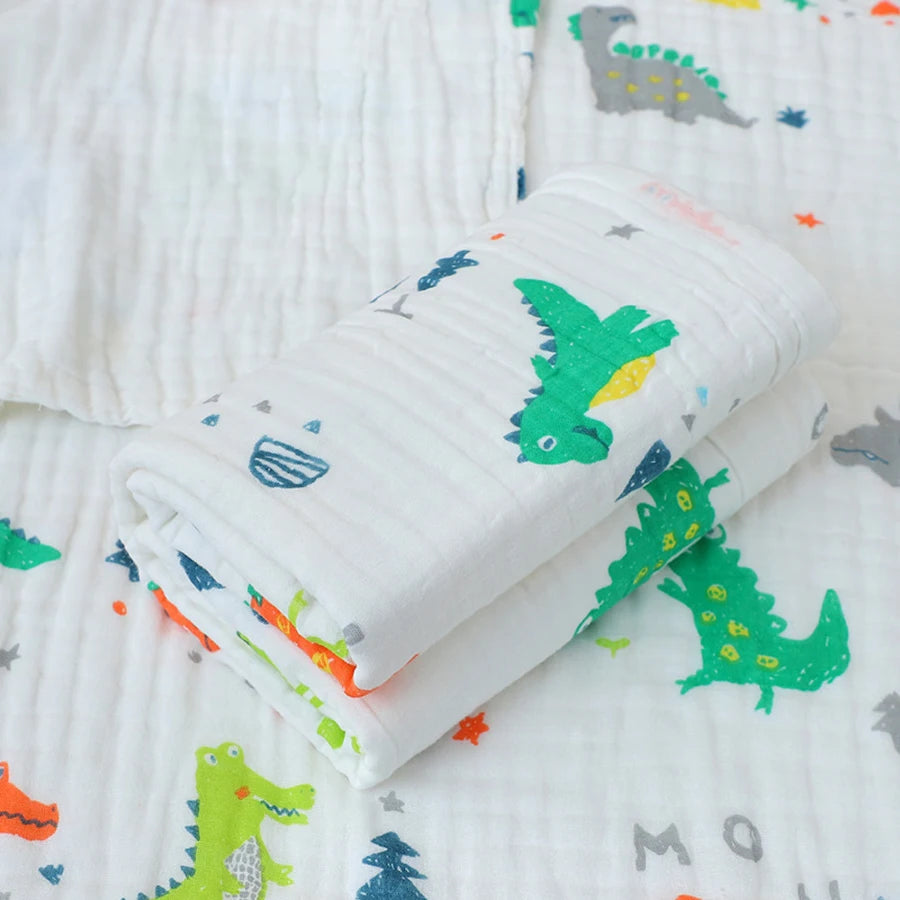Infant Towel: Cotton Baby Bath Towel - 4-Layer Gauze Swaddle Blanket
