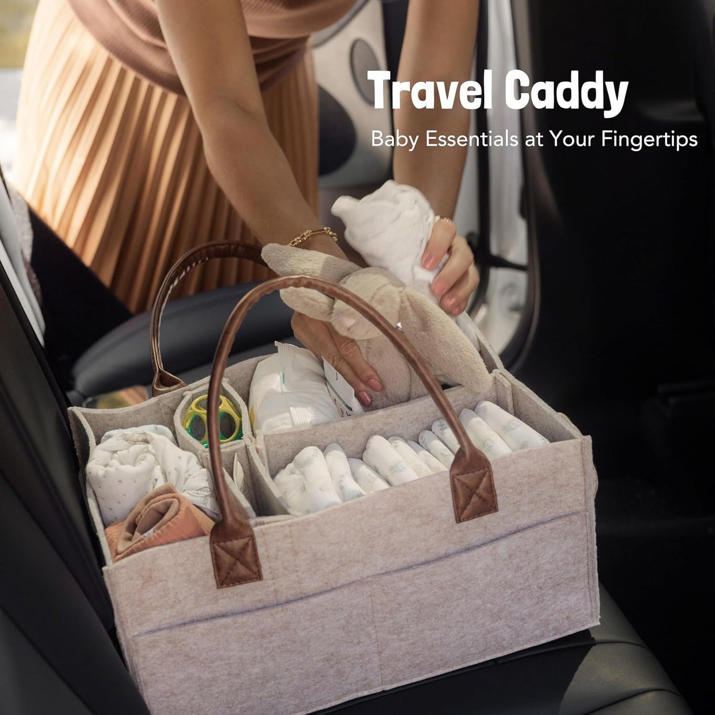 Diaper Bag: Large Pocket Felt Storage Caddy