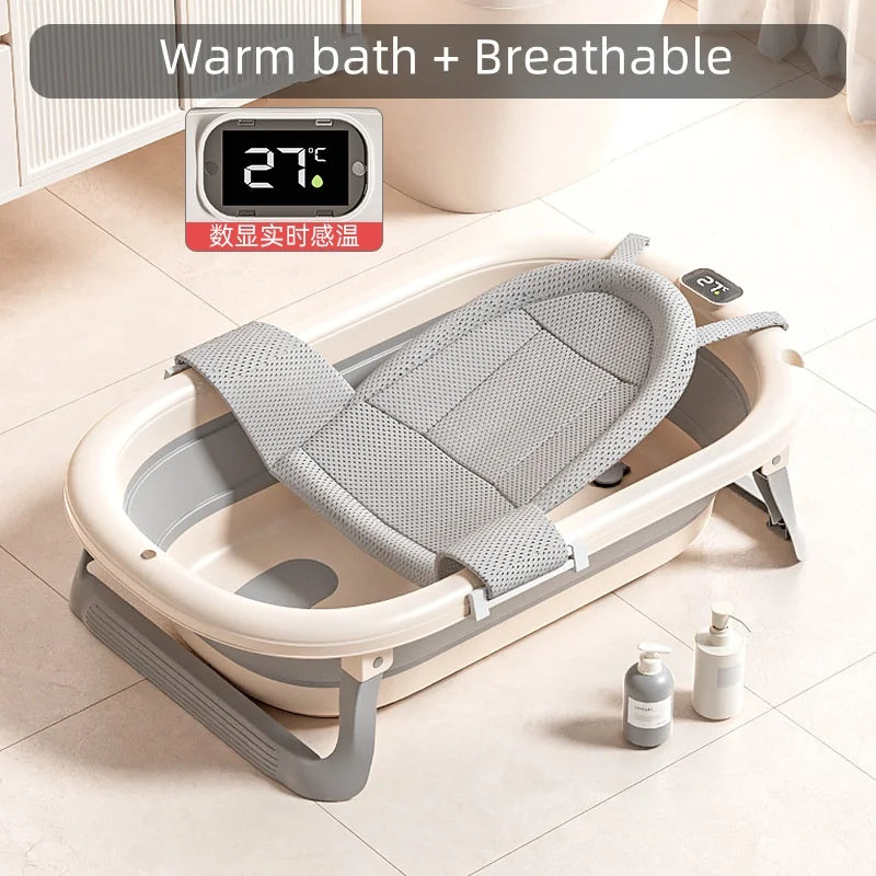 Baby Bath Tub - Digital Temp Large, Portable & Foldable