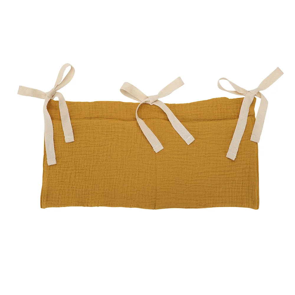 Baby Crib Organizer Cot Caddy Bed Storage Bag 2 Pockets Bedside Hanging Diaper Nursery Organizer for Diapers Toys Clothing