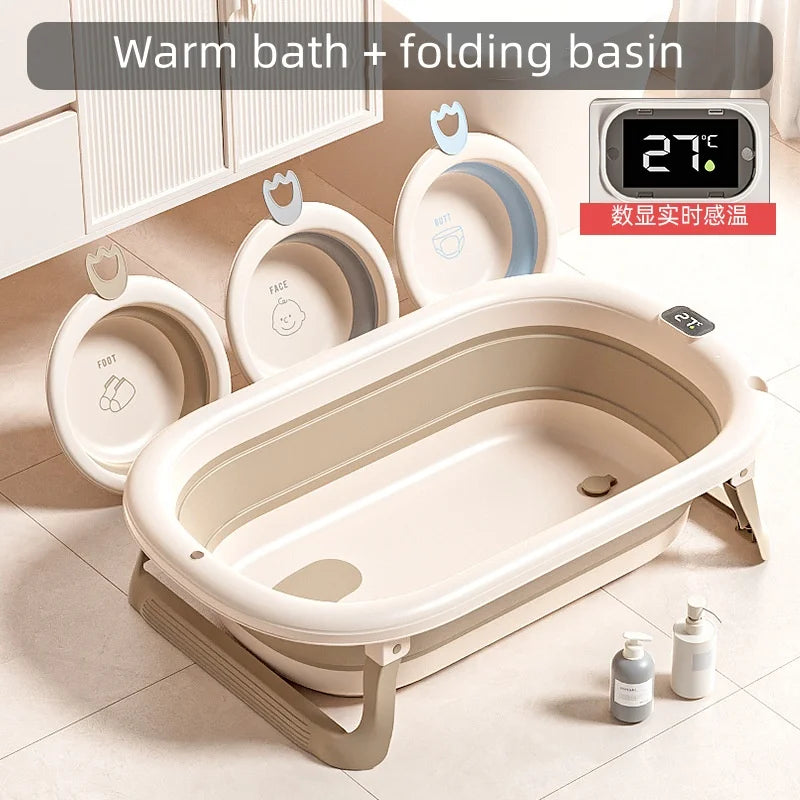 Baby Bath Tub - Digital Temp Large, Portable & Foldable