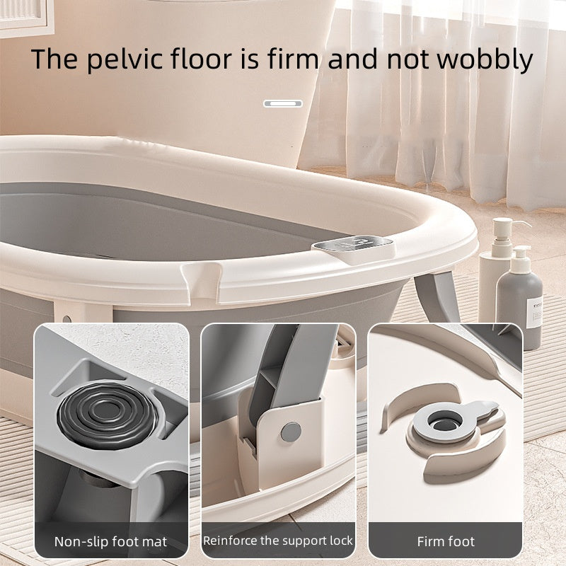 Baby Bath Tub - Digital Temp Large, Portable & Foldable