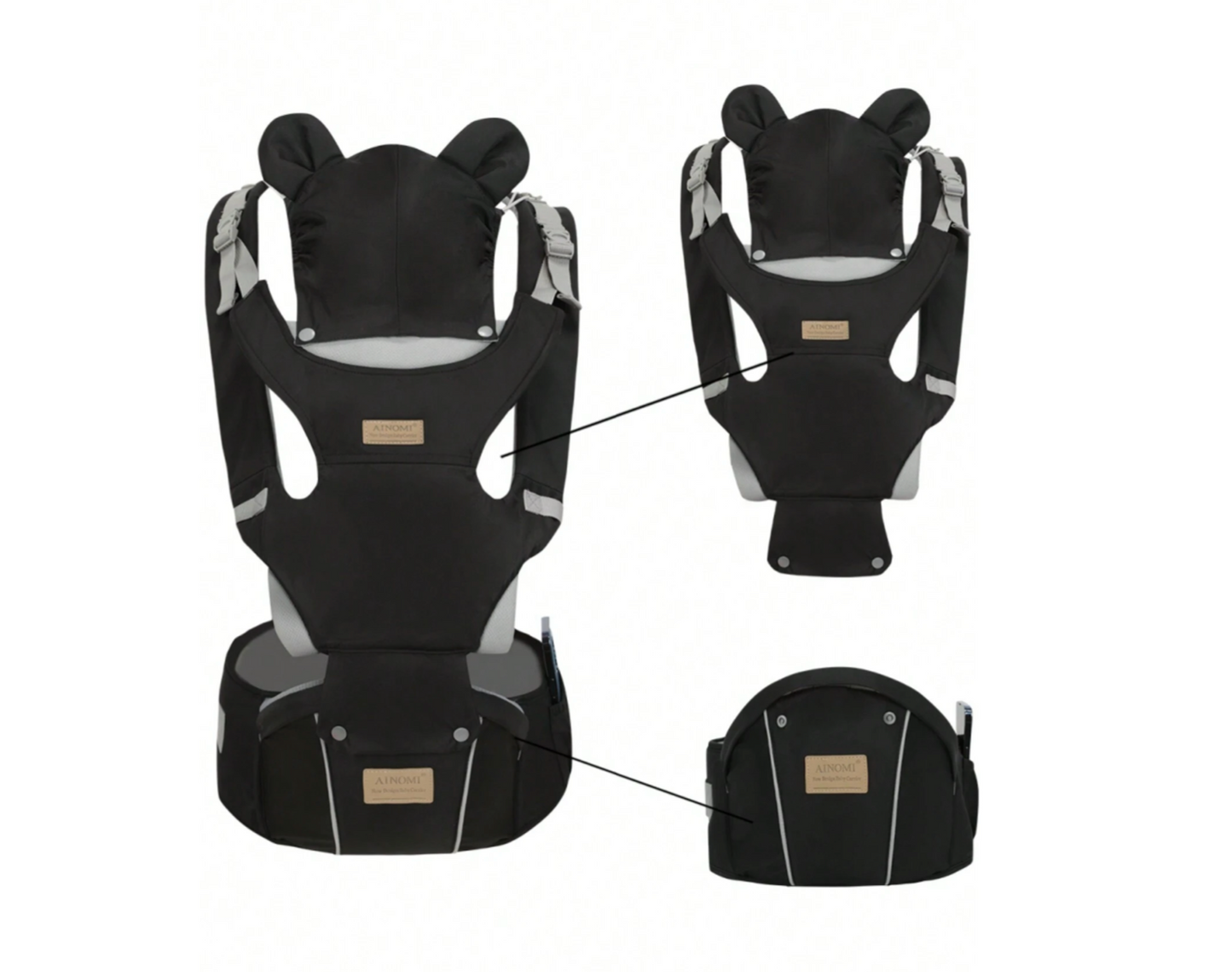 Baby Carrier 6-in-1 Ergonomic Hip Seat for Newborn to Toddler