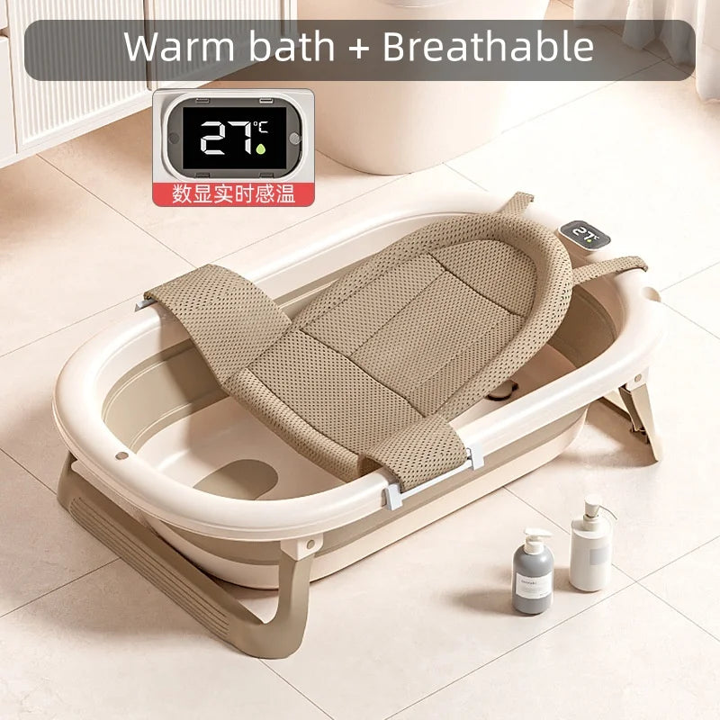 Baby Bath Tub - Digital Temp Large, Portable & Foldable