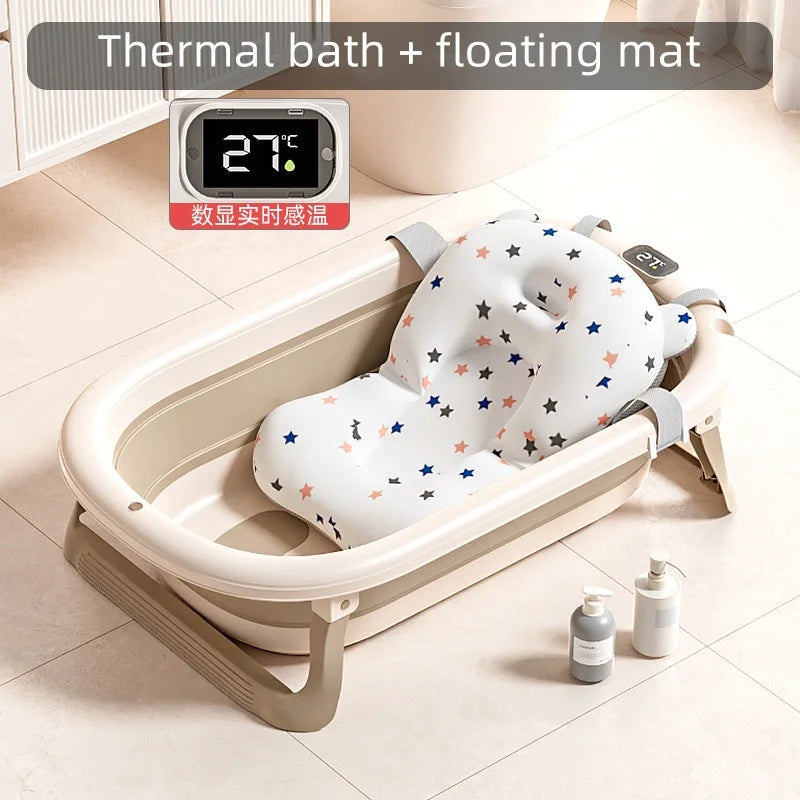 Baby Bath Tub - Digital Temp Large, Portable & Foldable