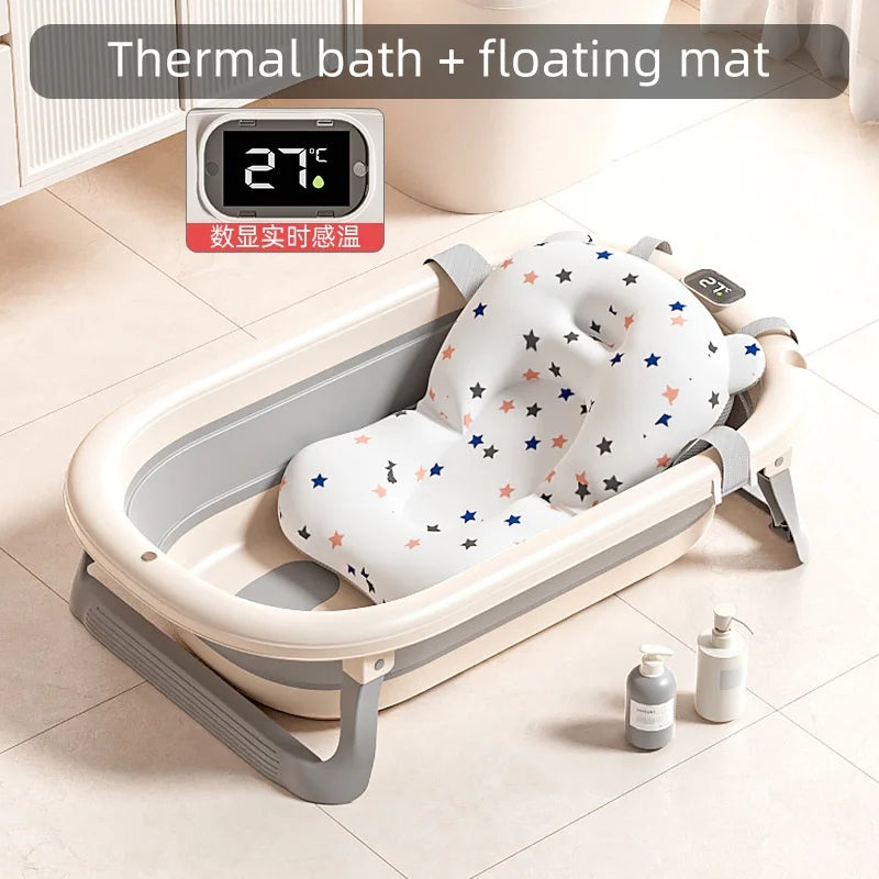 Baby Bath Tub - Digital Temp Large, Portable & Foldable