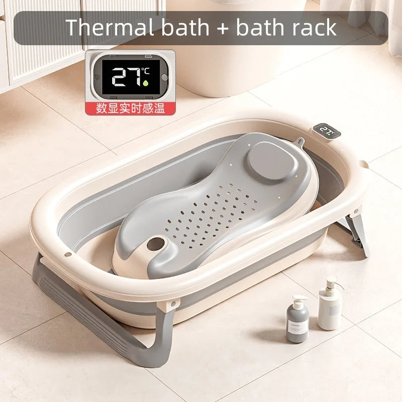 Baby Bath Tub - Digital Temp Large, Portable & Foldable