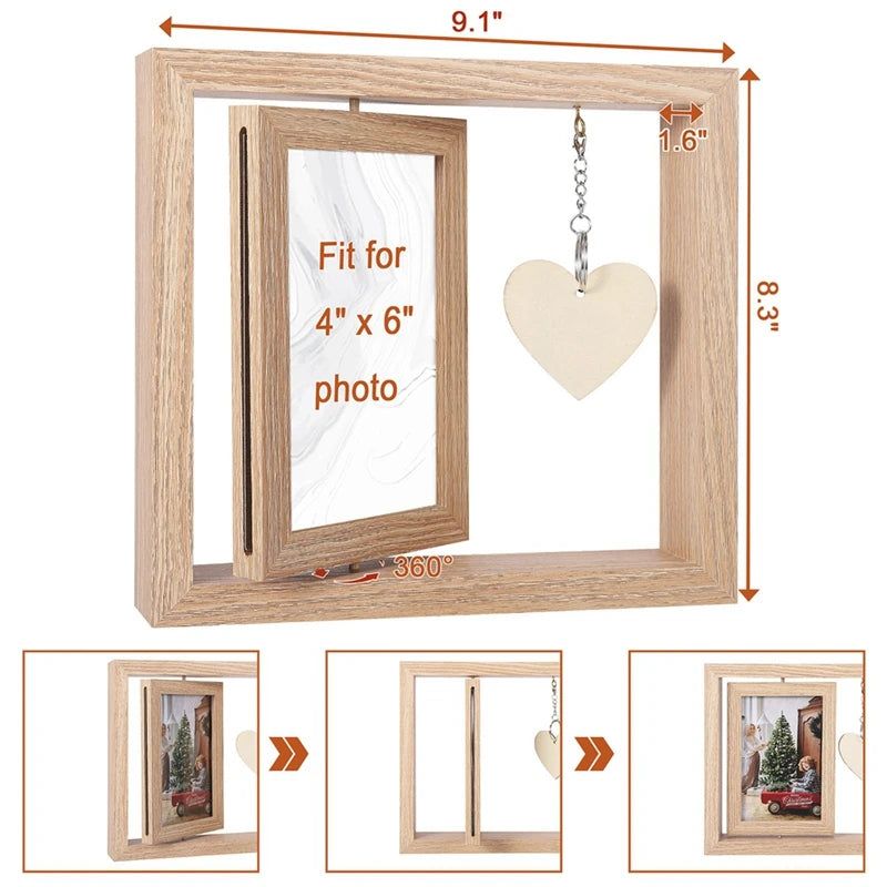 Rotating Double-Sided Floating Picture Frames - Perfect Gift