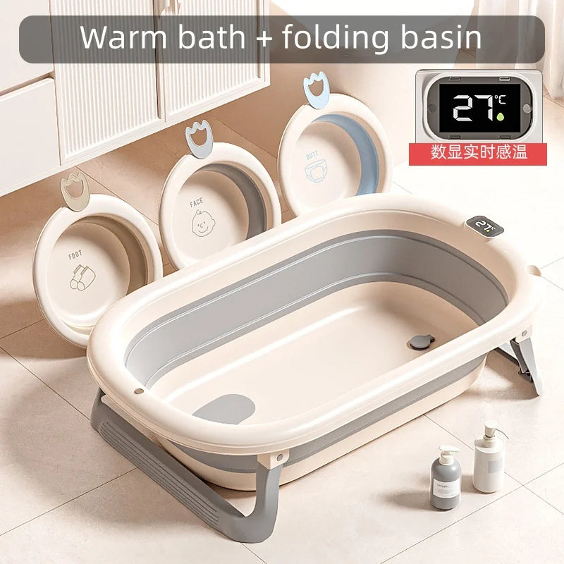 Baby Bath Tub - Digital Temp Large, Portable & Foldable