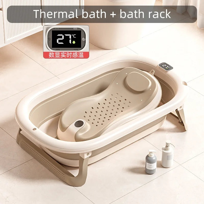 Baby Bath Tub - Digital Temp Large, Portable & Foldable