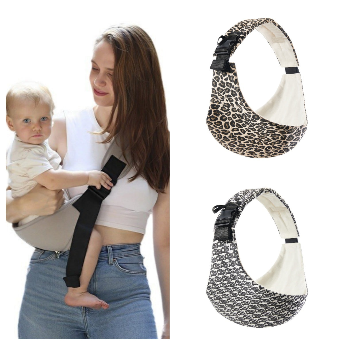 Baby Carrier Leopard Pattern Front Hug Safety Waist Stool