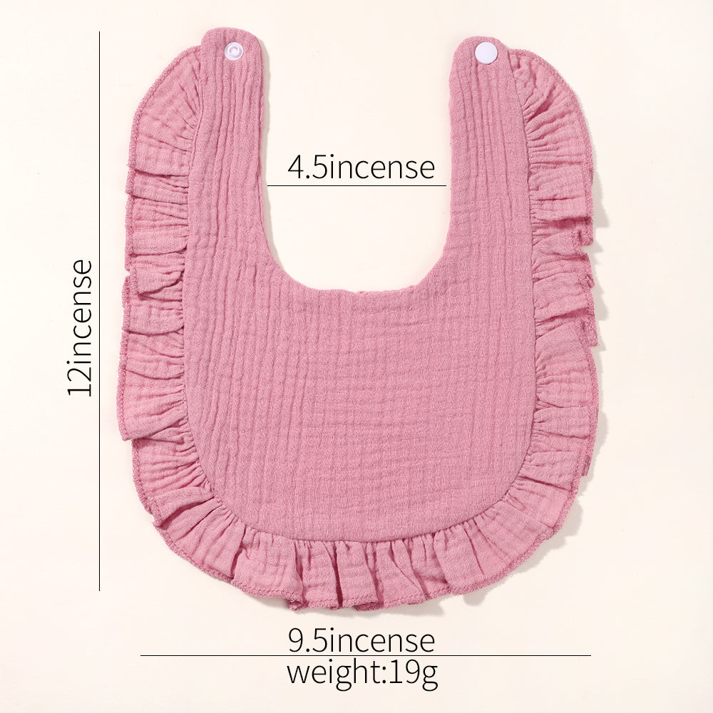 Baby Feeding Bibs - Linen Ruffle Bandana for Newborns
