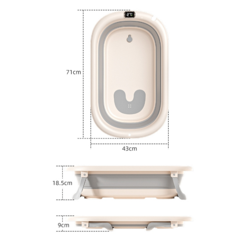 Baby Bath Tub - Digital Temp Large, Portable & Foldable