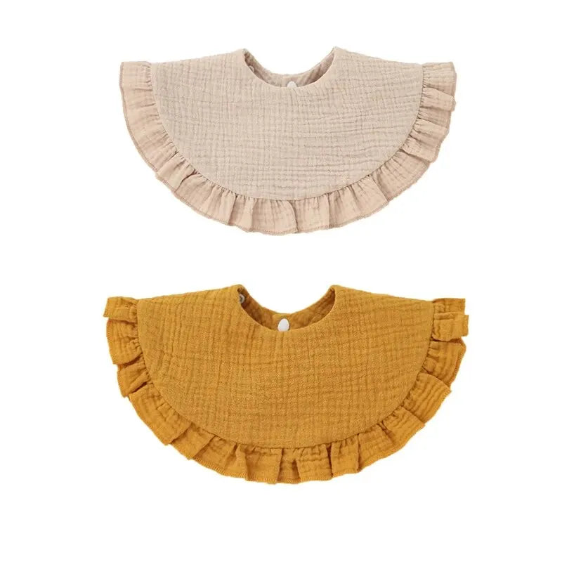 Baby Burp Cloths Lace Bibs - Soft Cotton Adjustable 2pcs
