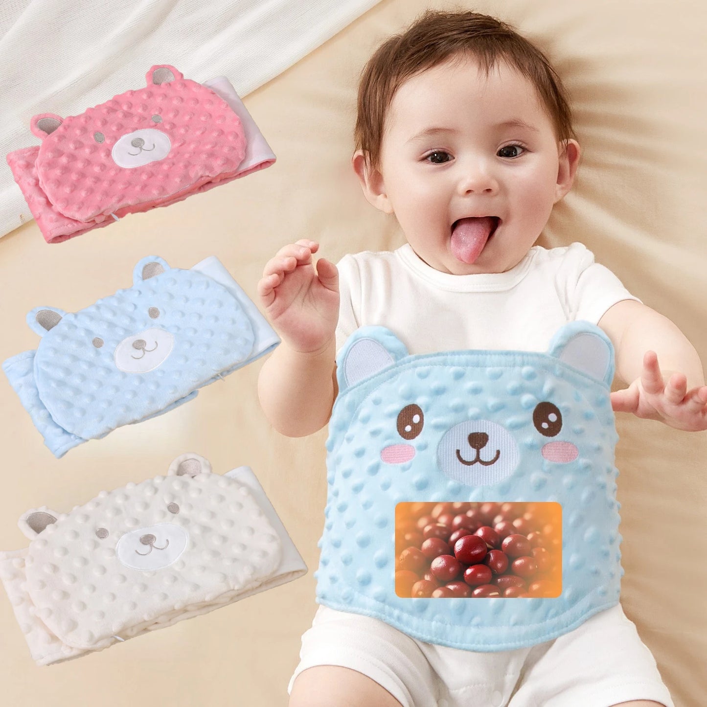 Soft Fabric Baby Cartoon Belly Band Baby Gas Relief Warm Belly Pillow Red Bean Heat Pack Soothing Upset Stomach Grooming Kits