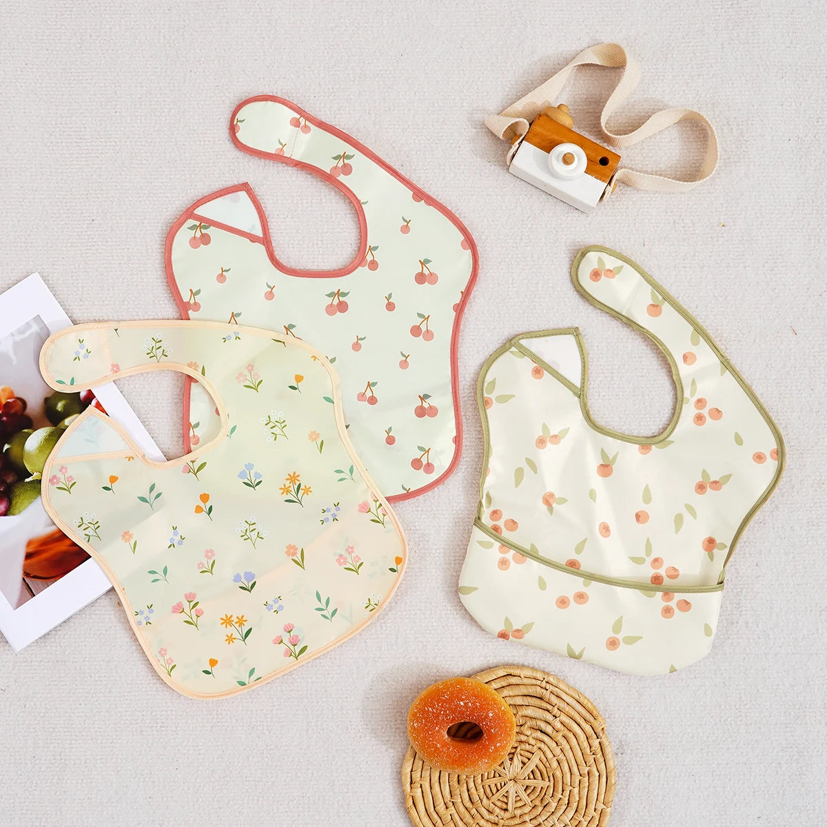 Waterproof Baby Bibs 3-Pack: Mess-Proof & Reversible Pocket