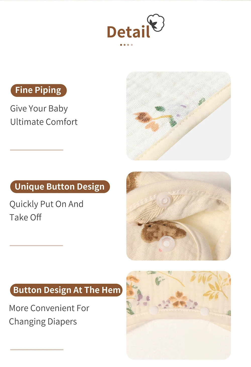 Baby Romper: Newborn Cotton Bodysuit - Spring Pajama Romper 0-9 Months