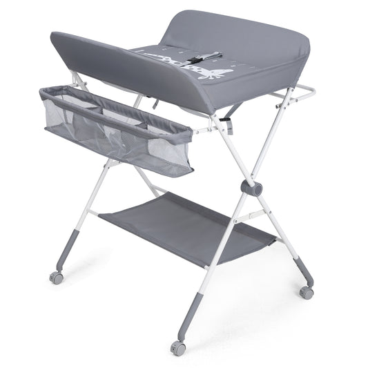 Portable Baby Changing Table with Wheels & Waterproof Design