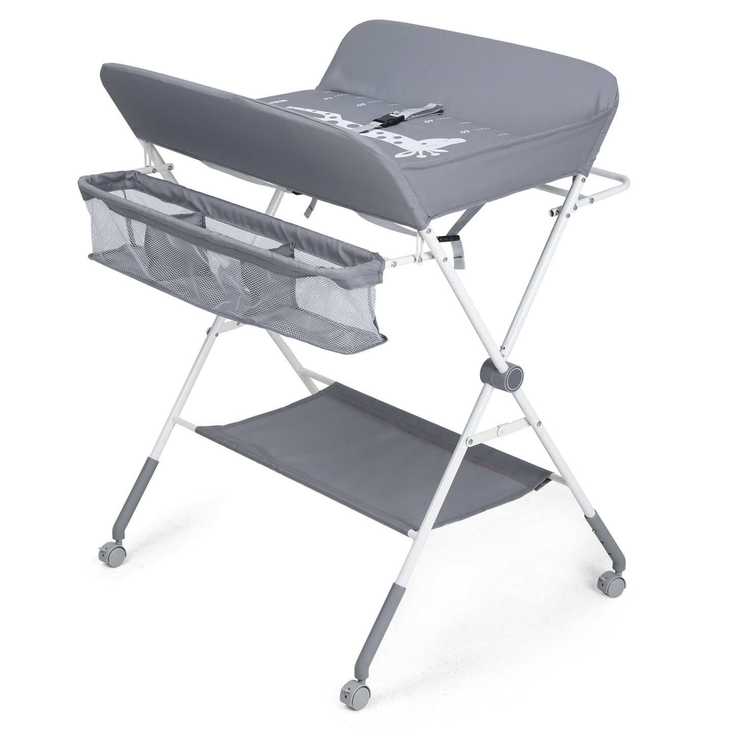 Portable Baby Changing Table with Wheels & Waterproof Design