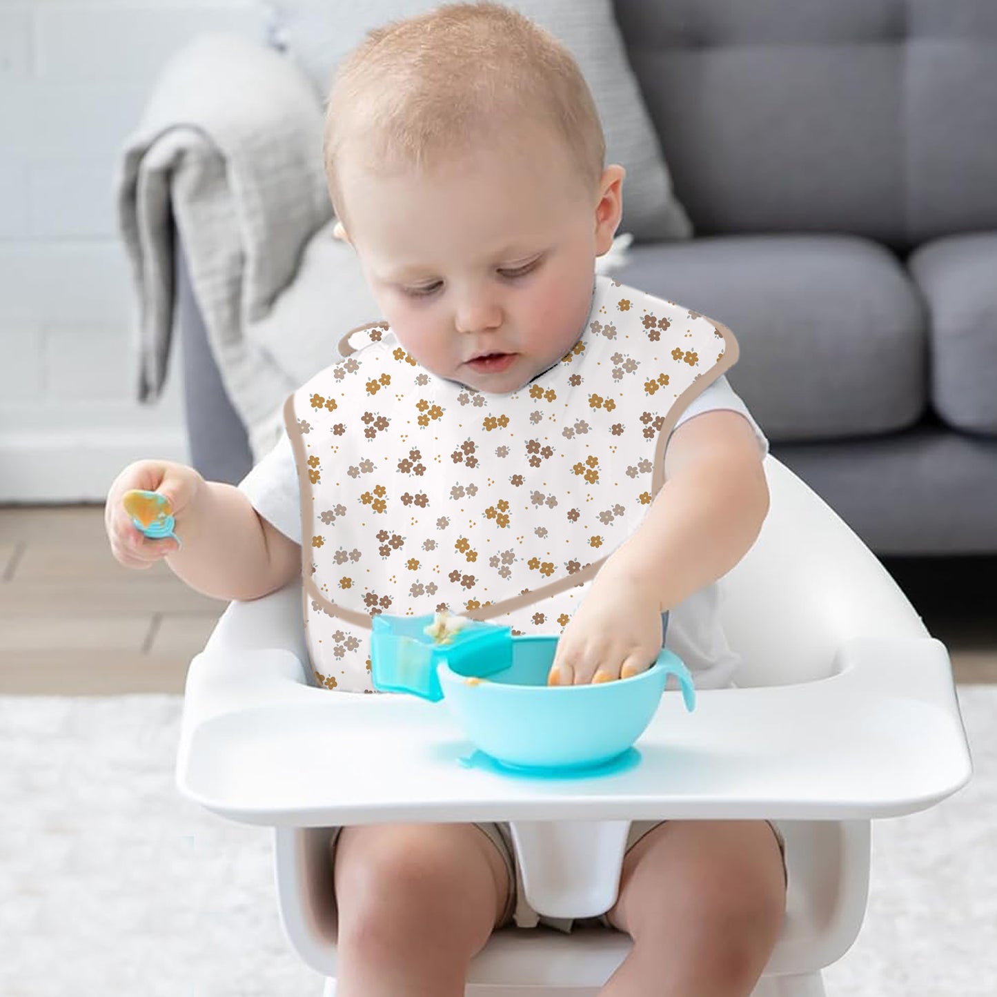 Waterproof Baby Bibs 3-Pack: Mess-Proof & Reversible Pocket