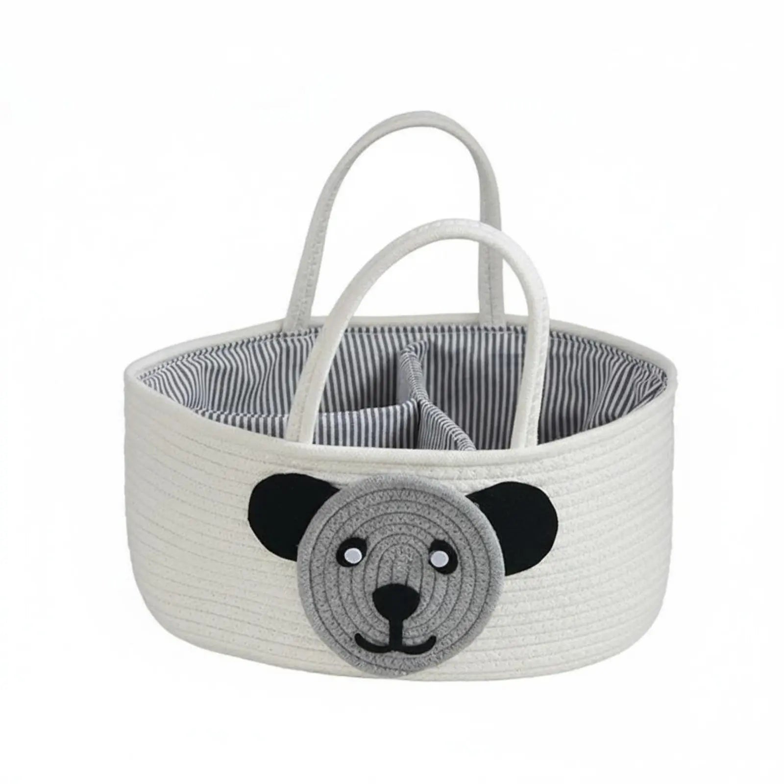 Cotton Rope Diaper Caddy - Foldable Baby Organizer Tote