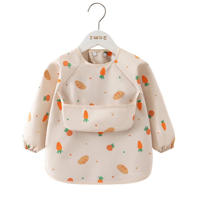 Bib: Waterproof Toddler Bib with Sleeves & Pocket