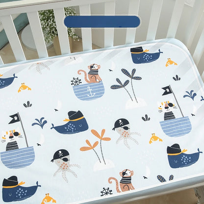 Reusable Diaper Changing Pads for Baby Infant Waterproof Crib Changing Mat Urine Sheet Cotton Diaper Cover Bed Changing Mattress