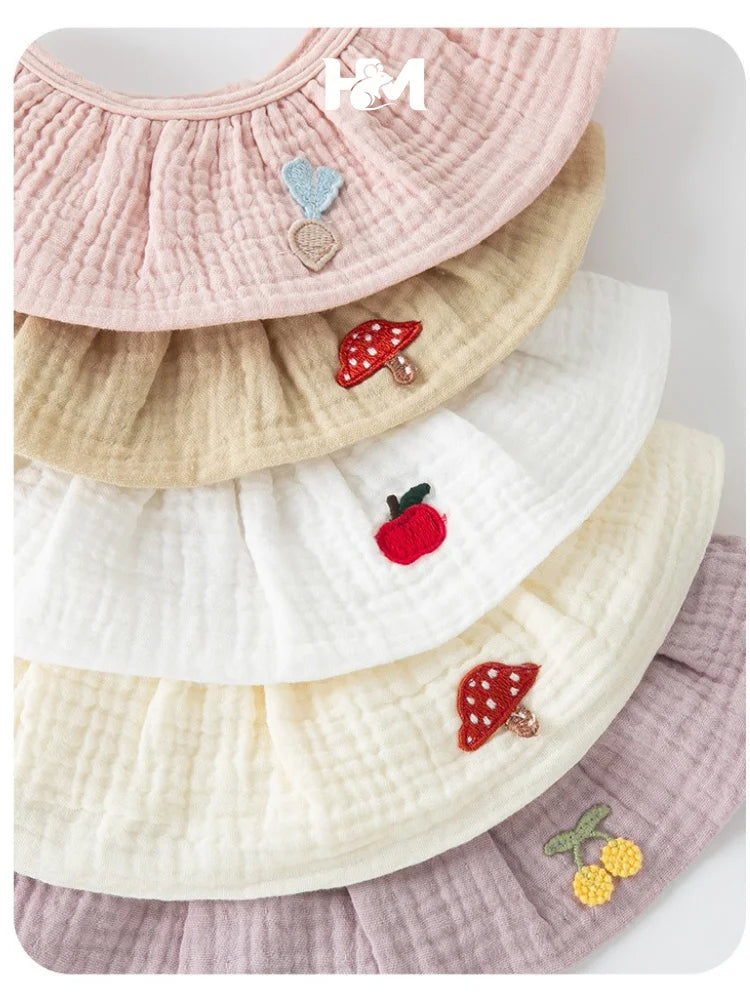5pcs/set Baby Bibs Cotton Saliva Towel Gauze Summer Thin Feeding Bibs for Newborn Adjustable Girls Scarf Babies Accessories