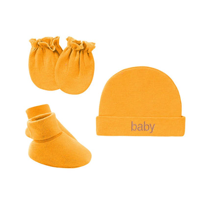 Baby Mittens: Newborn Cotton Hats Mittens Socks Set - Unisex 0-12 Months