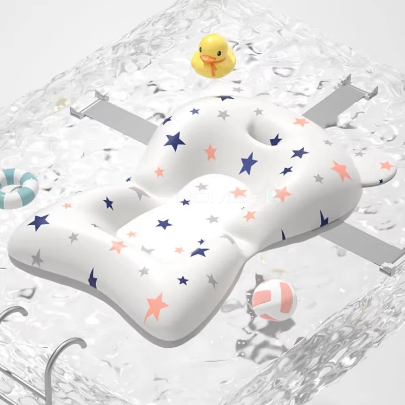 Foldable Baby Bath Seat - Adjustable Infant Safety Hammock