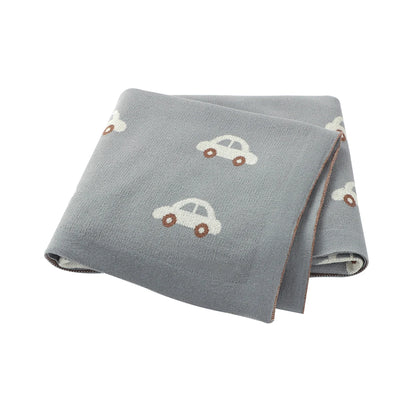 Baby Blankets Newborn Cartoon Swaddle Wrap Monthly Blankets 100%Cotton Knitted Toddler Infant Outdoor Playing Clip Mats 100*80cm