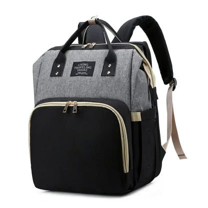 Folding Crib Backpack: Portable Diaper Bag for Moms