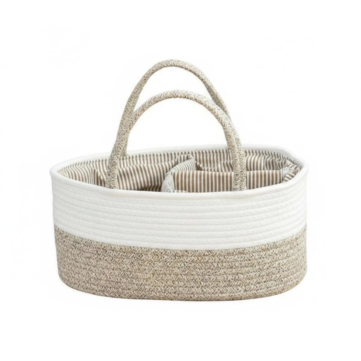 Cotton Rope Diaper Caddy - Foldable Baby Organizer Tote