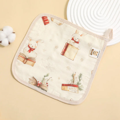 Soft Muslin Baby Bibs - 6 Layer Cotton Towel & Handkerchief