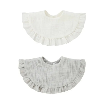 Baby Burp Cloths Lace Bibs - Soft Cotton Adjustable 2pcs