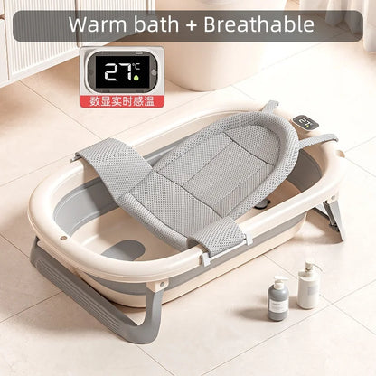 Baby Bath Tub - Digital Temp Large, Portable & Foldable