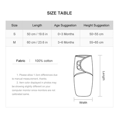 Newborn Swaddle: Cotton Baby Sleeping Bag 0-6M - Soft, Breathable, Anti-Startle