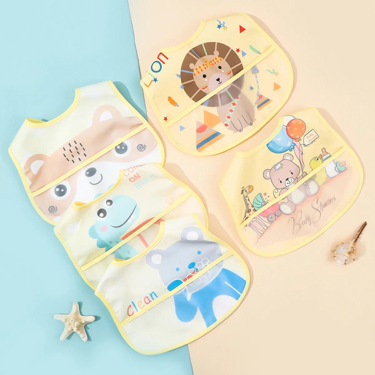 Baby Bibs: Cartoon Bibs Waterproof Bandanas for Newborns