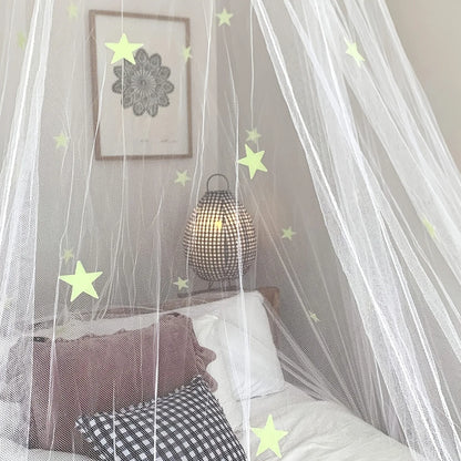 Luminous Dome Mosquito Net Kids Bed Mantle Foldable DIY Stars Sticking Baby Crib Netting Hanging Princess Mosquito Net Bedding