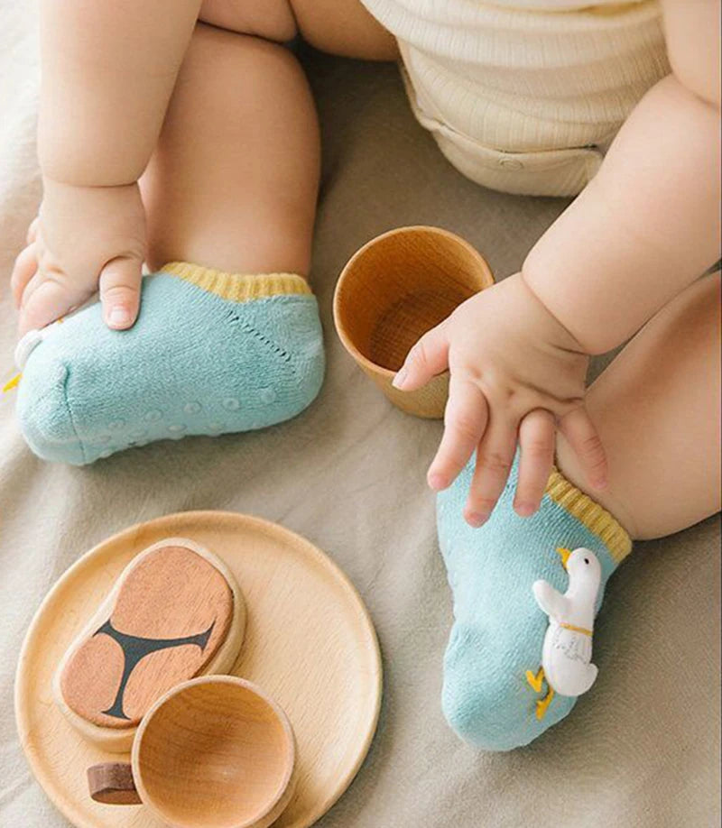 Autumn Winter Anti Slip Short Socks Newborn Infant Boy Girl Cotton Animal Thick Warm Baby Floor Sock Shoes Toddler Accessories