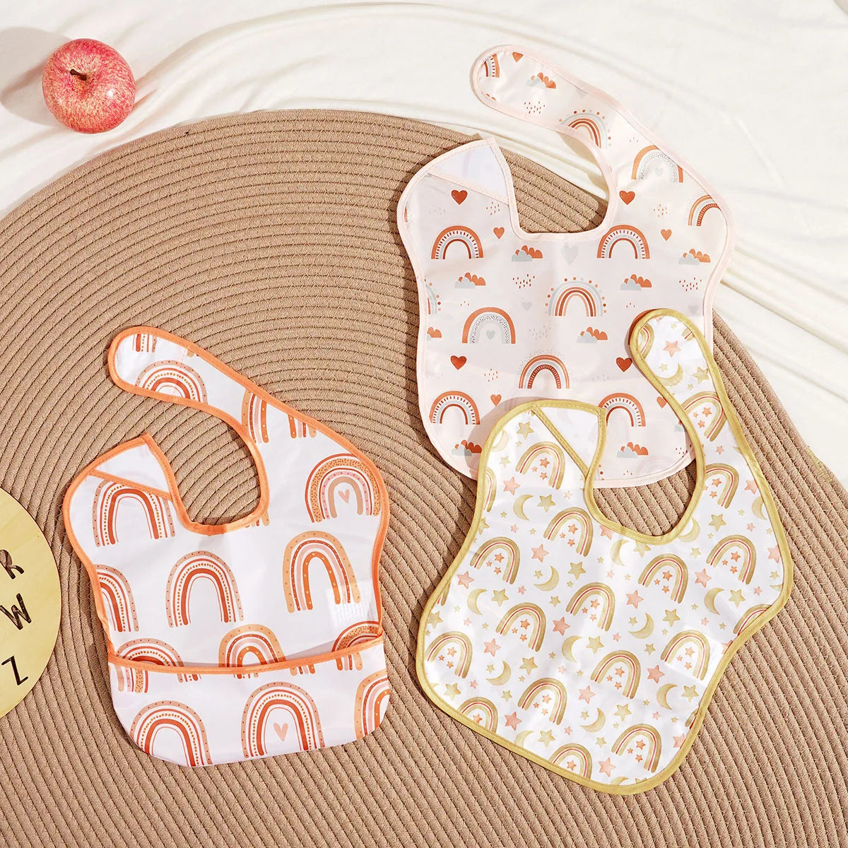 Waterproof Baby Bibs 3-Pack: Mess-Proof & Reversible Pocket