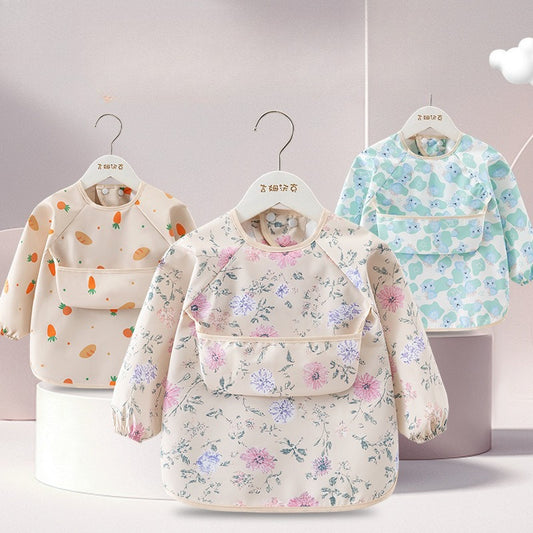 Bib: Waterproof Toddler Bib with Sleeves & Pocket