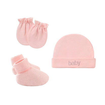 Baby Mittens: Newborn Cotton Hats Mittens Socks Set - Unisex 0-12 Months