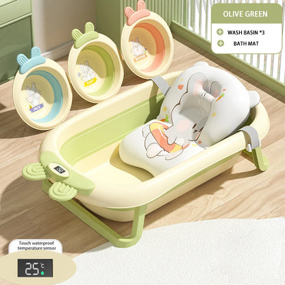 Baby Folding Tub Baby Tub 0-6 years old Large size Newborn Baby Products Bath Seat Bathtub Children's Baby Shower Tub Wash basin