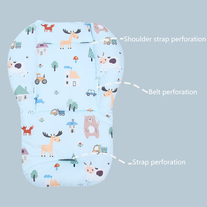 Baby Highchair Seat Cushion Pad - Soft Cotton Booster Mat