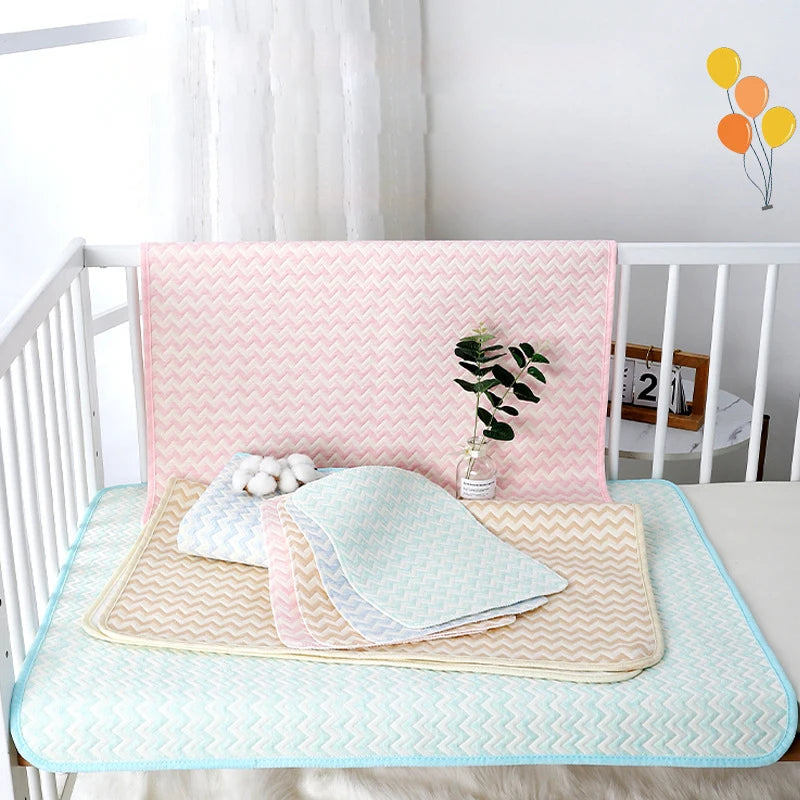 Reusable Diaper Changing Pads for Baby Infant Waterproof Crib Changing Mat Urine Sheet Cotton Diaper Cover Bed Changing Mattress