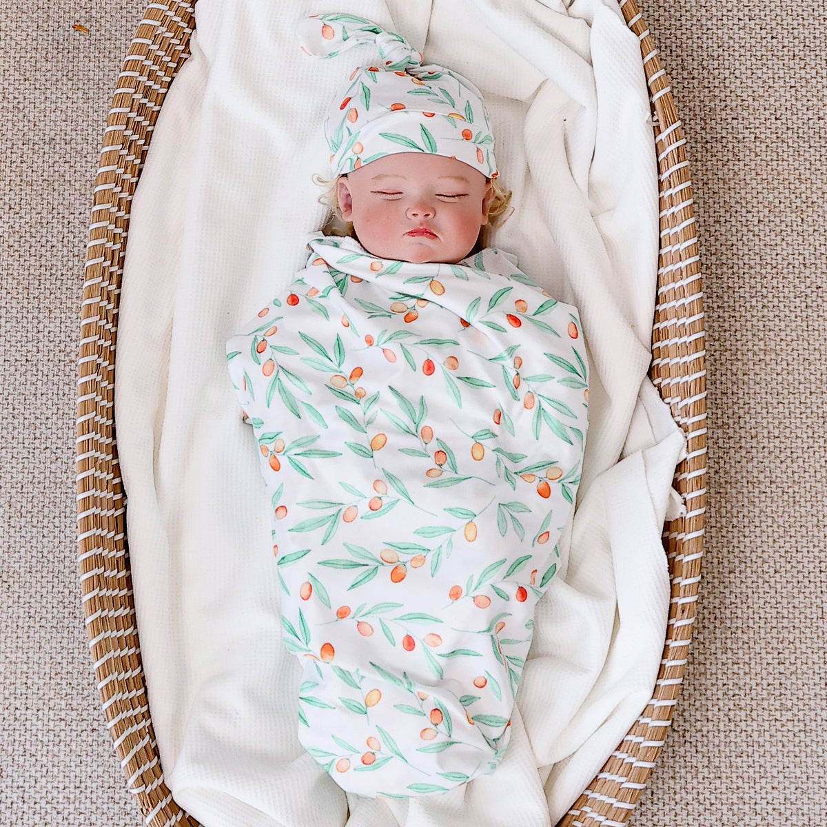 Polyester Baby Swaddle Set: Blanket, Hat & Towel - 3Pcs