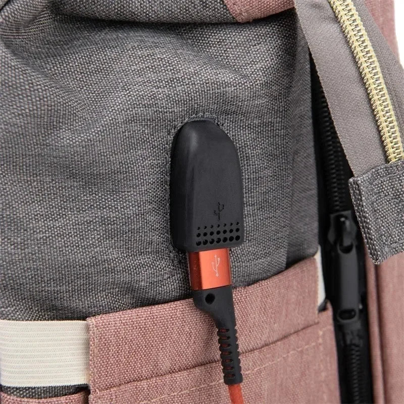 Folding Crib Backpack: Portable Diaper Bag for Moms