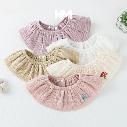 5pcs/set Baby Bibs Cotton Saliva Towel Gauze Summer Thin Feeding Bibs for Newborn Adjustable Girls Scarf Babies Accessories