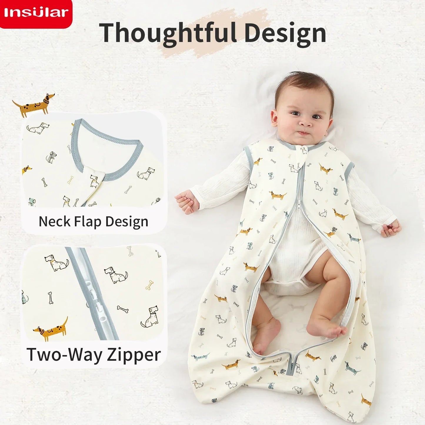 Newborn Sleep Sack: Baby Sleeping Bag 100% Cotton Summer Sleep sack 3-18M